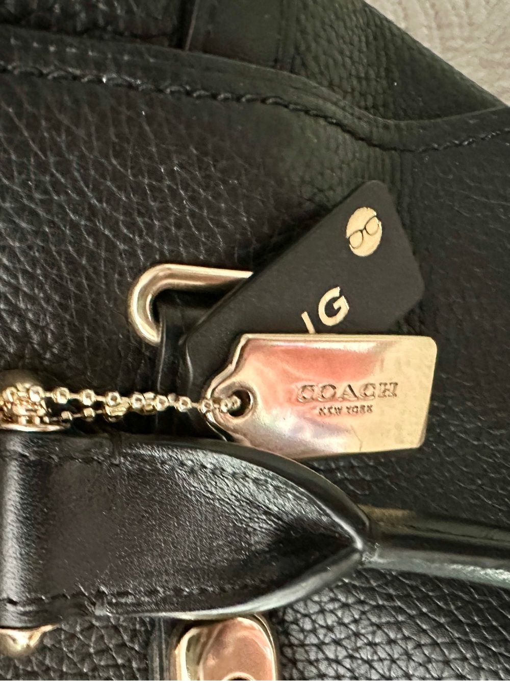 Coach Black Leather Satchel Handbag with Gold Hardware - Picture 3 of 4